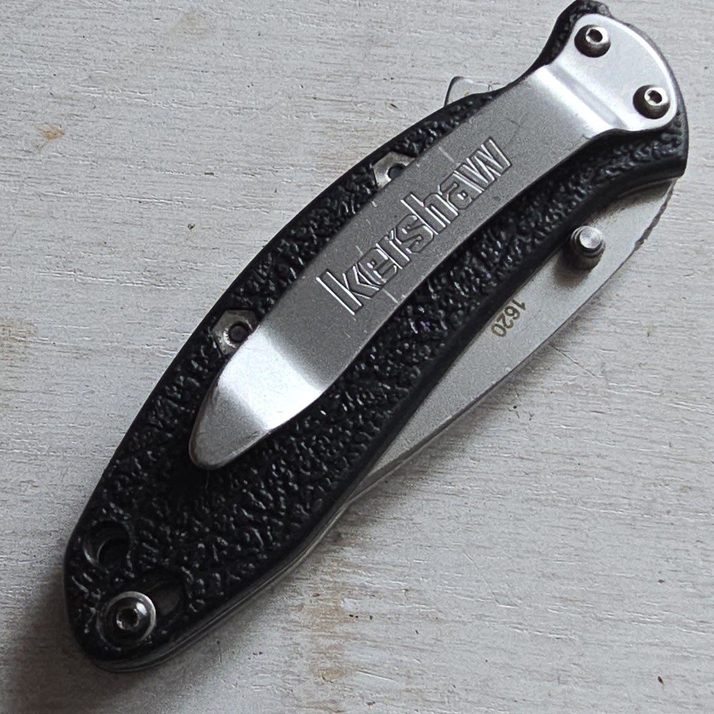 KERSHAW SCALLION ASSISTED OPEN KNIFE KEN ONION PLAIN EDGE BLADE