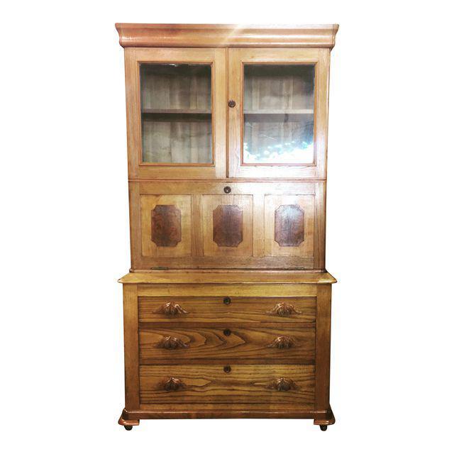 Antique Display Case & Desk, Drop Front Secretary Bookcase