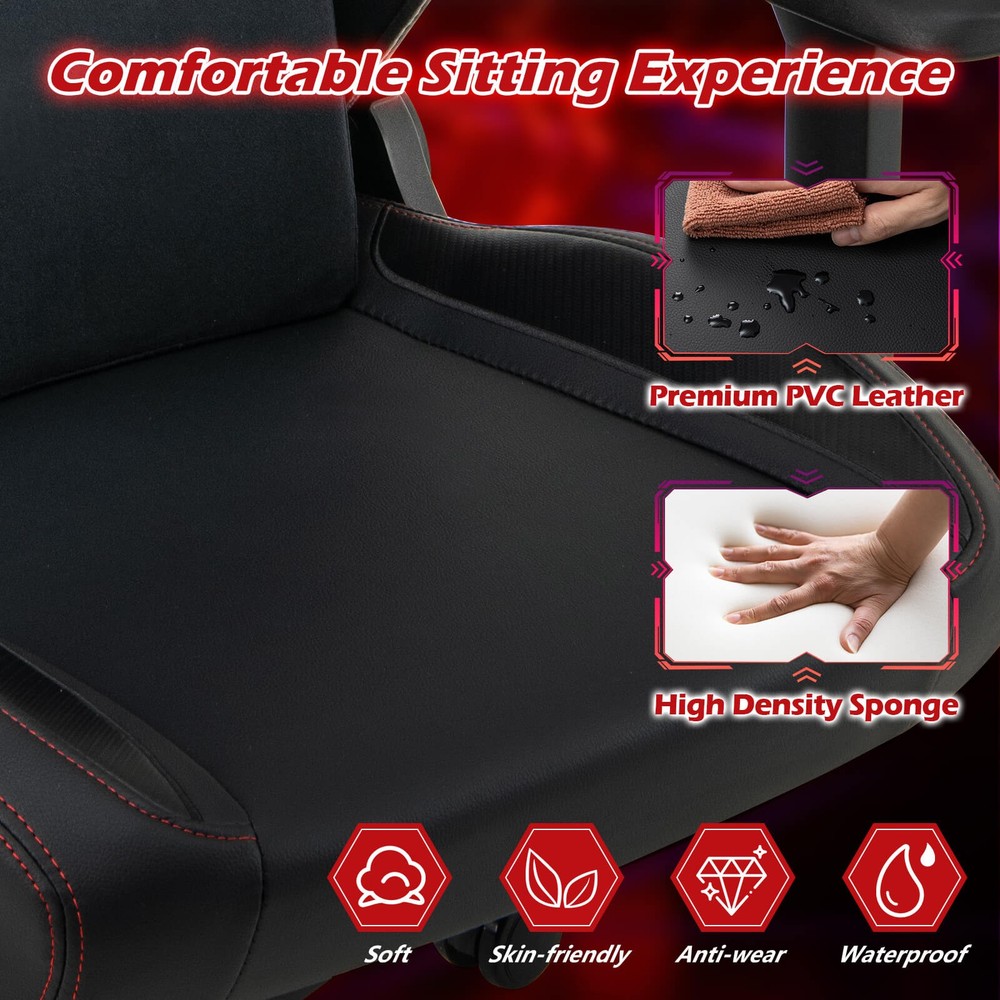 Gaming Chair Ergonomic High Back Computer Chair w/Rocking Function & 2D Armrests