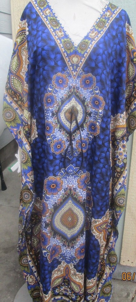 Boho Caftan Batwing new Printed Crepe caftan top/poncho