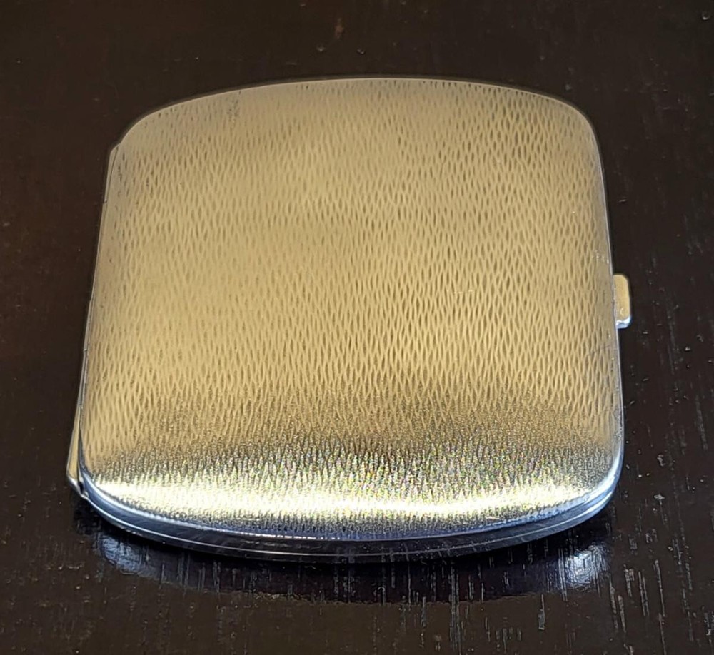 Xmas 1926 German Deco Shagreen Textured .800 Solid Silver Case nearly pristine