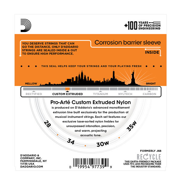 DAddario EJ65b baritone ukulele custom extruded clear nylon/silver