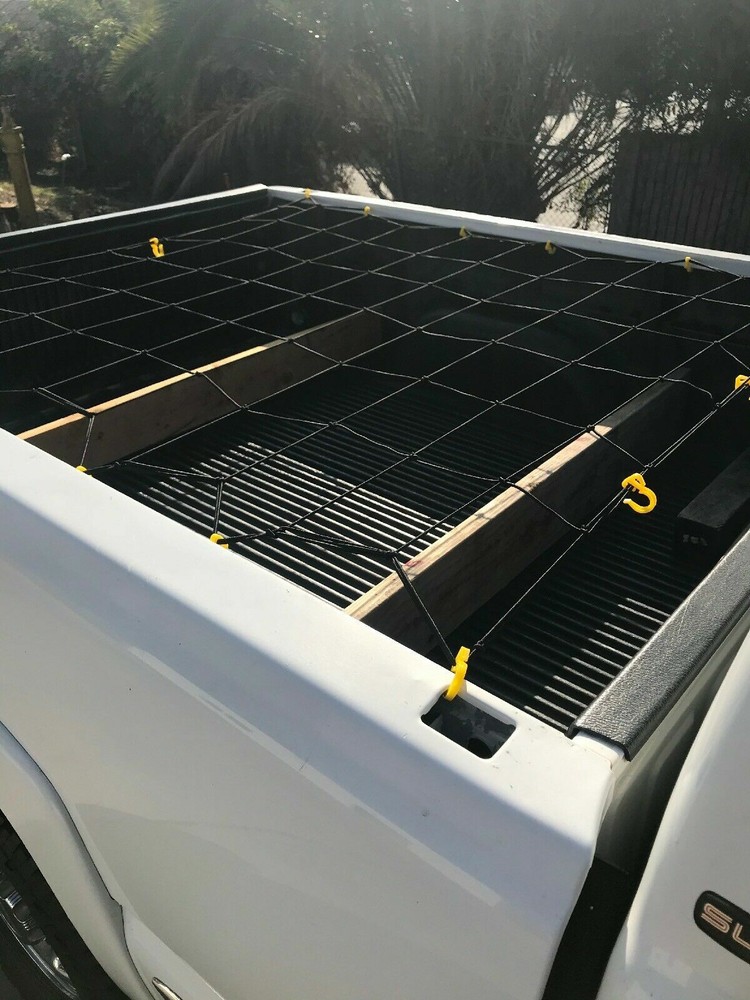 Cargo Net Web Bed Tie Down Hooks for GMC CANYON Mid Size Long Bed 60" x 98" New