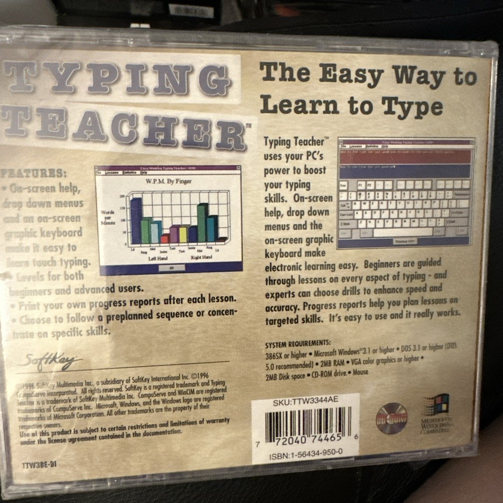 Vintage PC CD-ROM Typing Teacher
