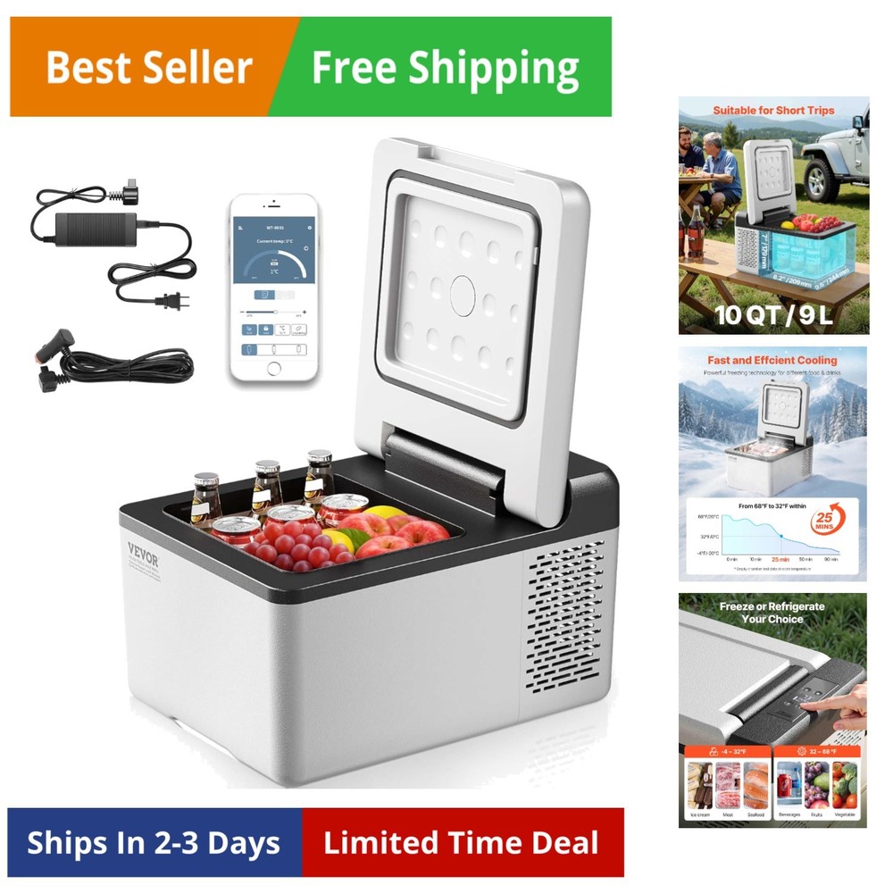 10 Quart 12 Volt Portable Mini Freezer Car Compressor Fridge Cooler