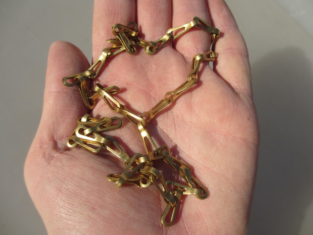 Original Vintage Brass Lighting Chain Hanger Loop Chandelier Light Pull 56cm