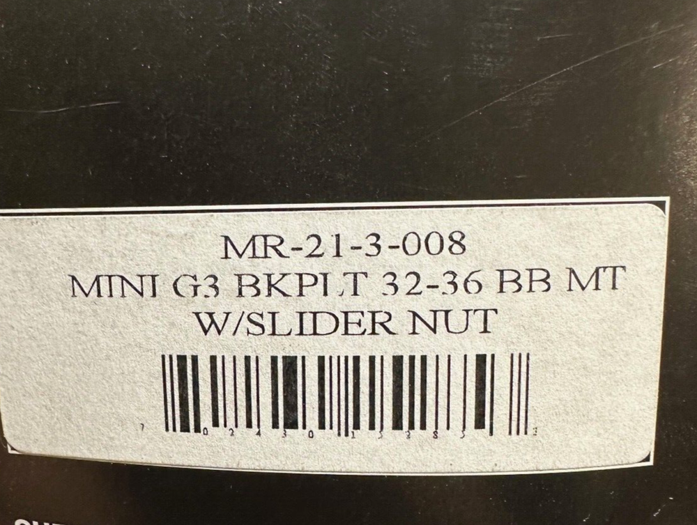 MRP Mini G3 BB BACK PLATE 32-36 BB WITH SLIDER NUT