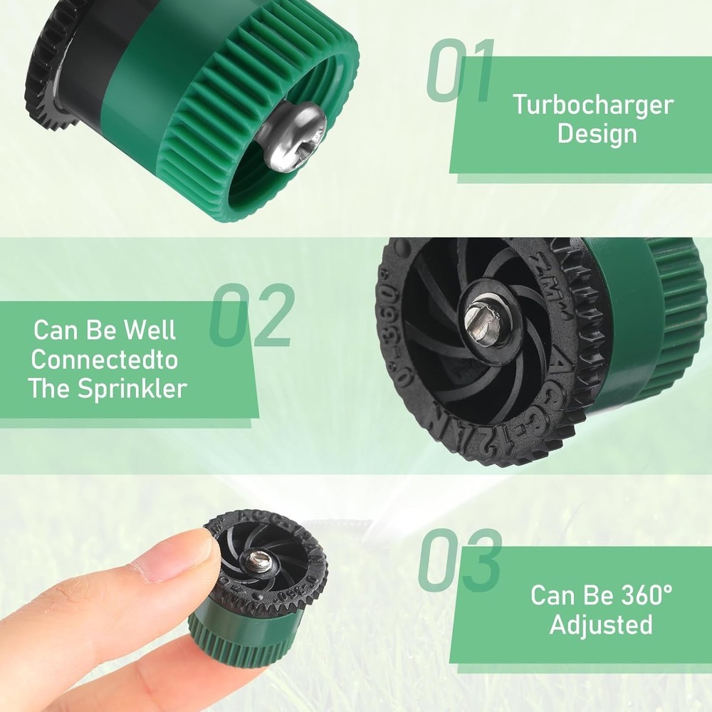 16 Pcs Adjustable Variable Arc Sprinkler Heads for Efficient Lawn Watering