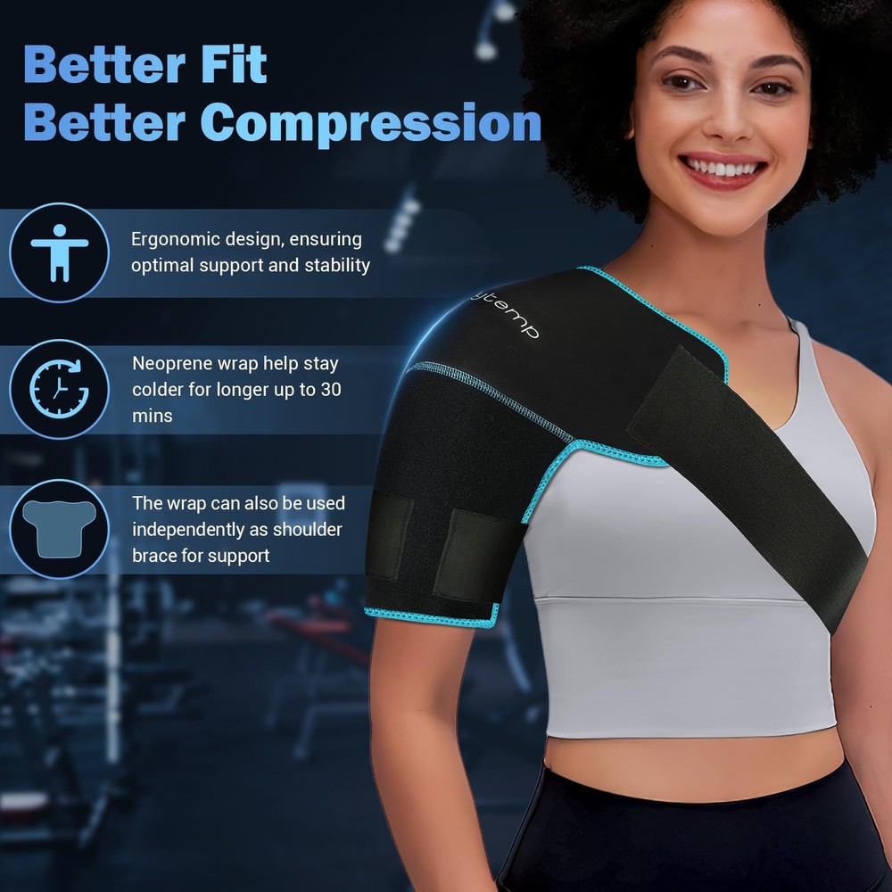 Comfytemp Shoulder Ice Pack Wrap Shoulder Brace Compression Sleeve for Shoulders