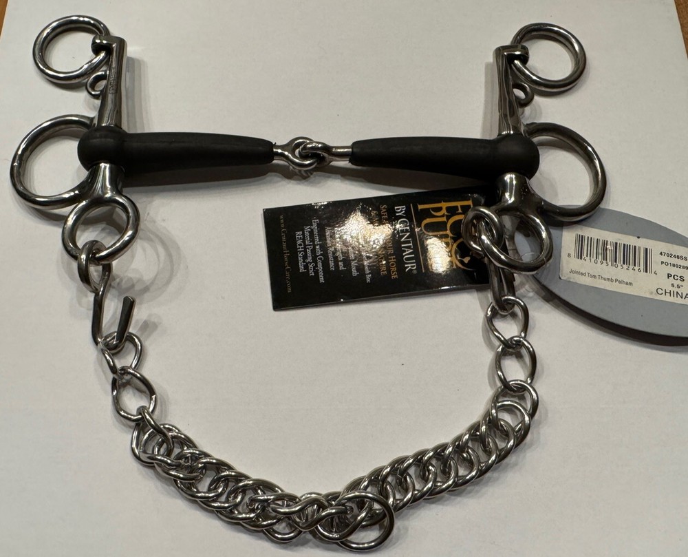 Jointed Rubber Tom Thumb Pelham Bit - 5.5"