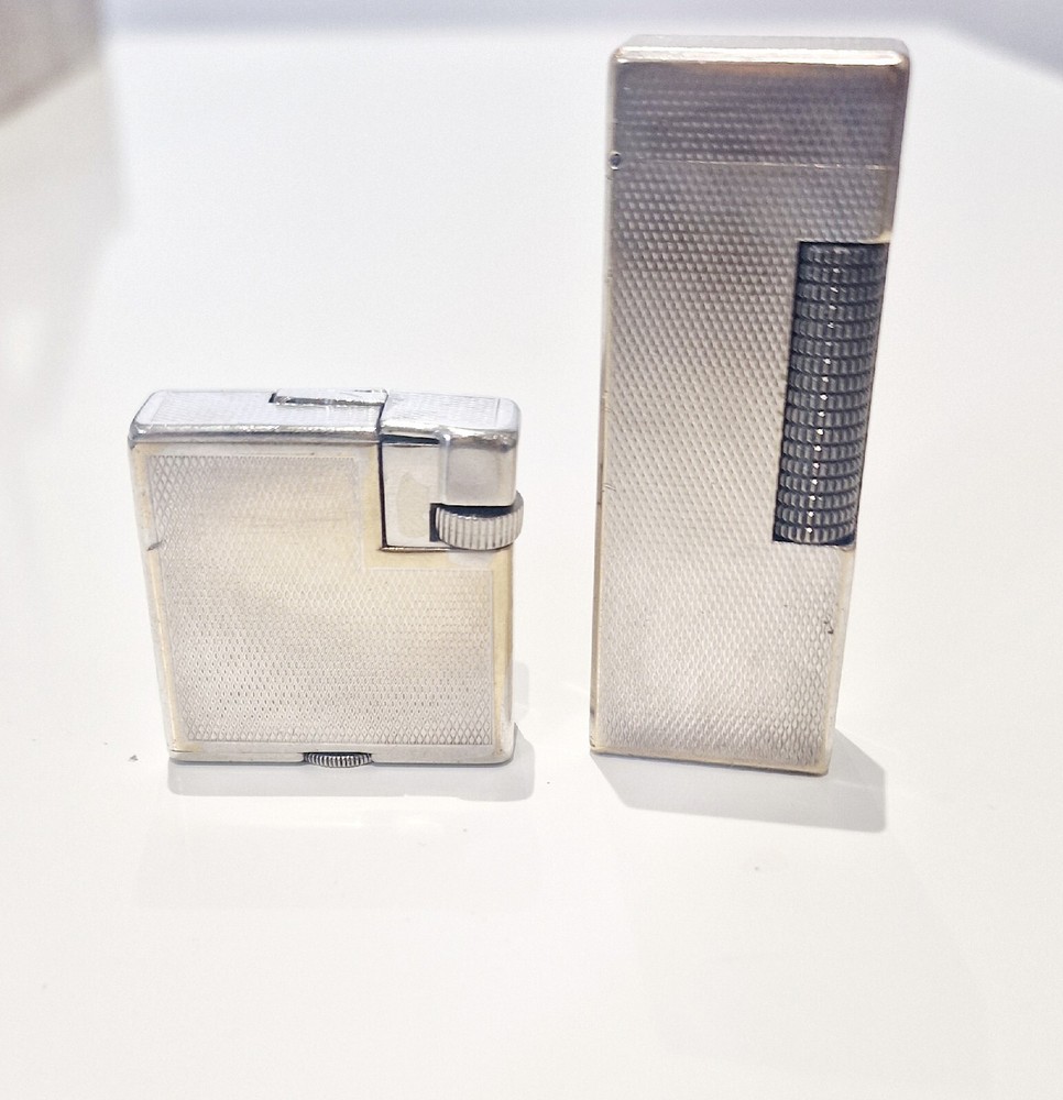 Two Vintage dunhill silver plated lighter