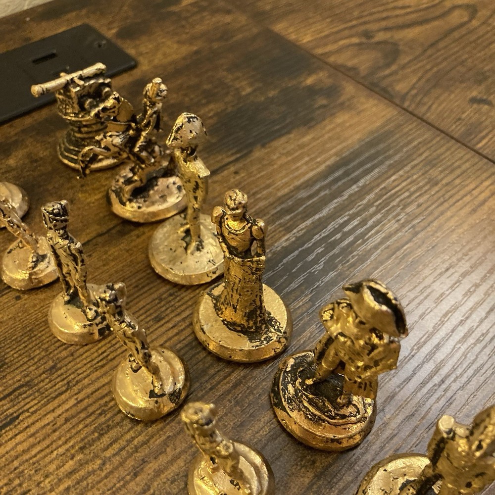 Masters Jack Scruby Napoleon Chess Set 24KT Gold Nickel Silver Plate See Details