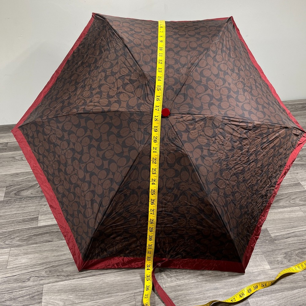 COACH Graphic Print Brown / Red Umbrella