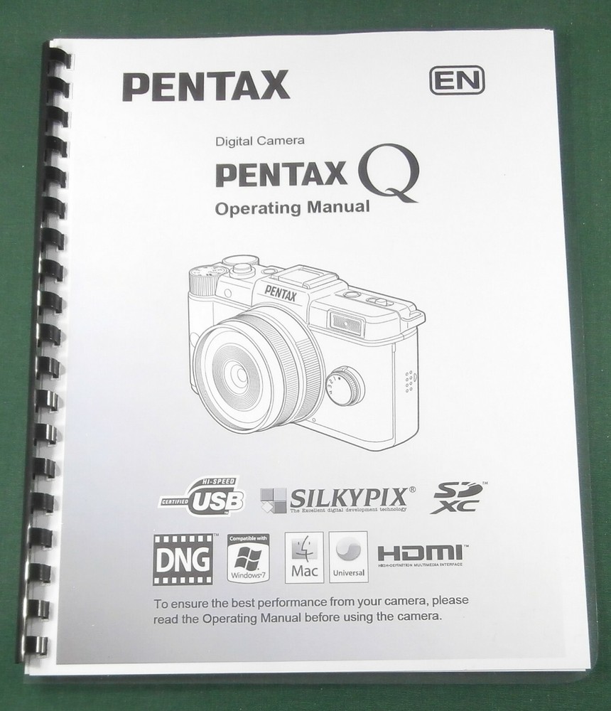 Pentax Q Operating Manual: 258 Pages & Protective Covers!