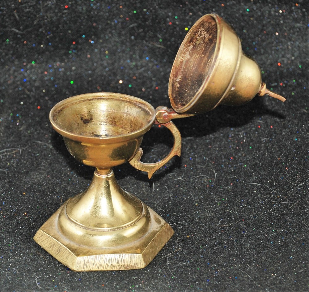 Brass Incense burner- Antique- 6.25"H