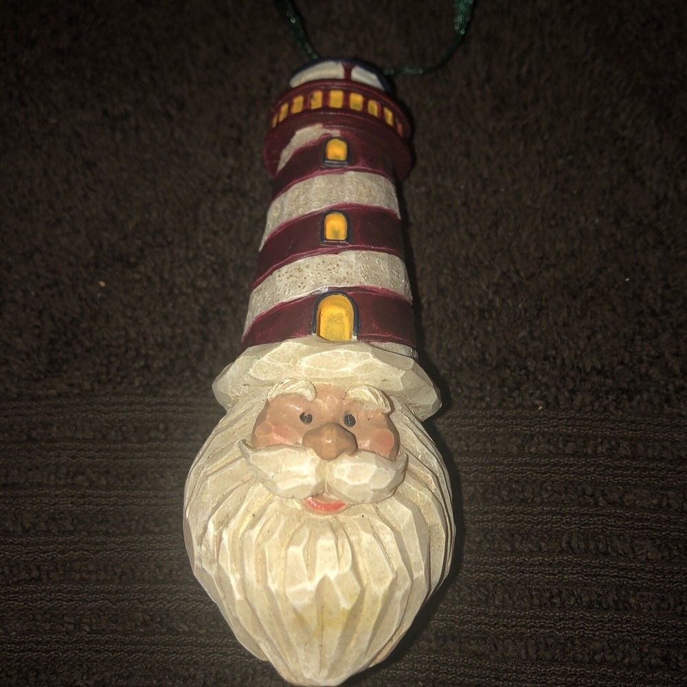 Santa With Lighthouse Hat Tree Ornament