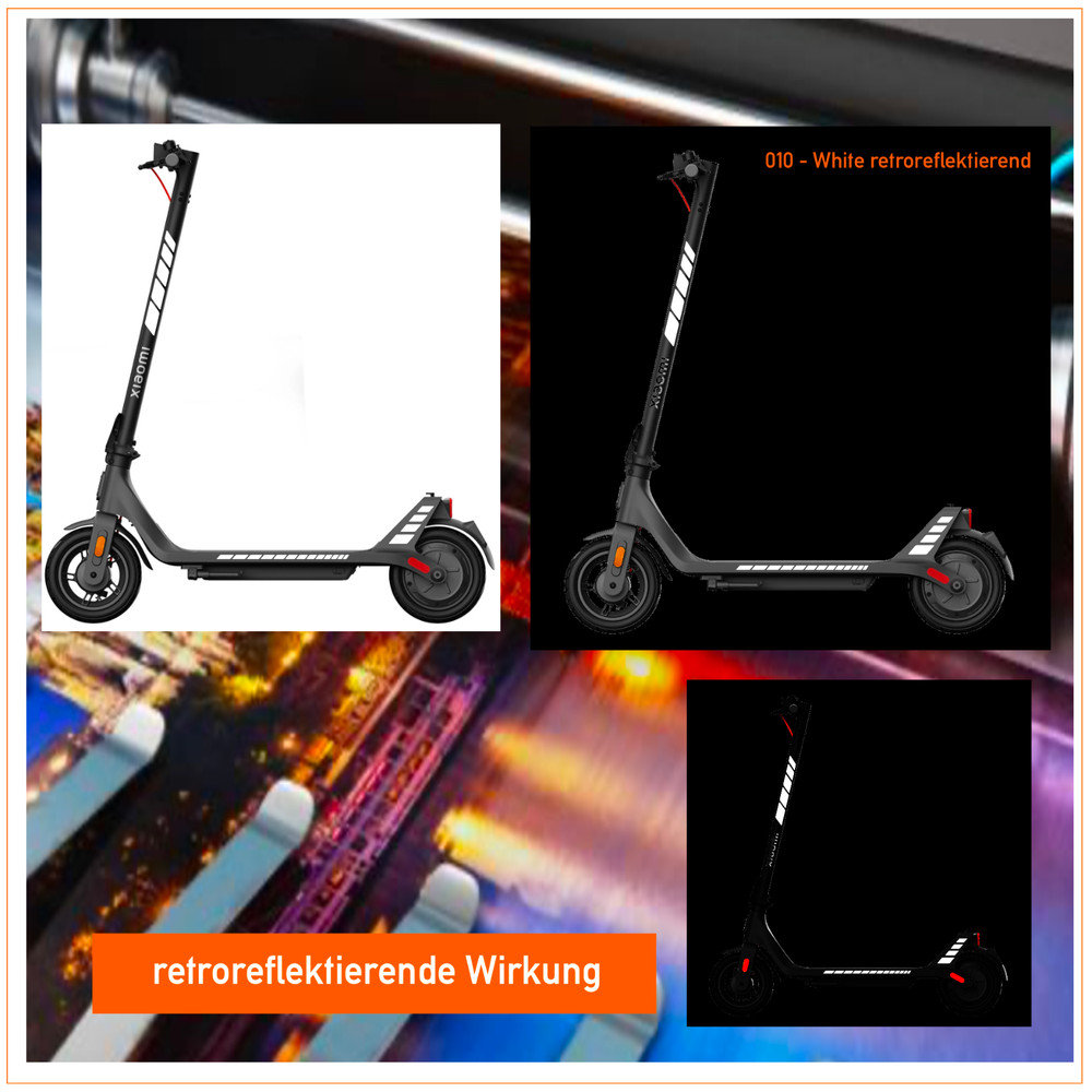 Xiaomi E-Scooter 4 Lite 2nd Gen - Retro Reflective Fluorescent Stickers