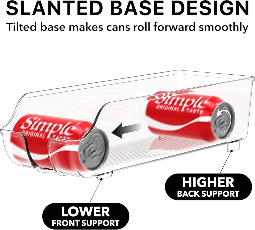 Space-Saving Soda Can Organizer for Refrigerator – Holds 12 oz Cans Effortlessly