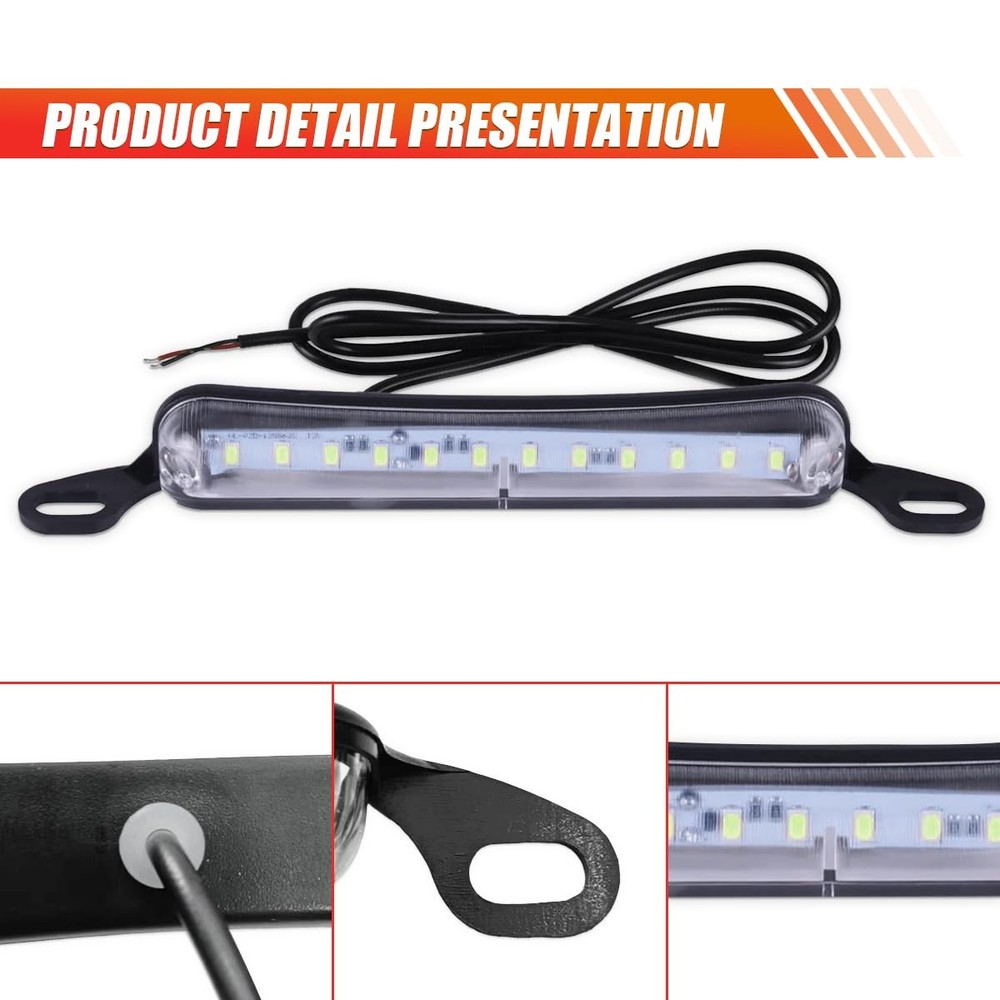 Universal Car LED License Plate Light, 12V DC High Bright Waterproof LED Light