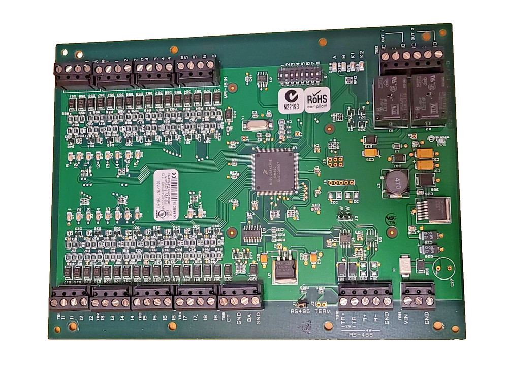 LENEL LNL-1100 Security Alarm Input Control Module Board w/2 Relays - Green