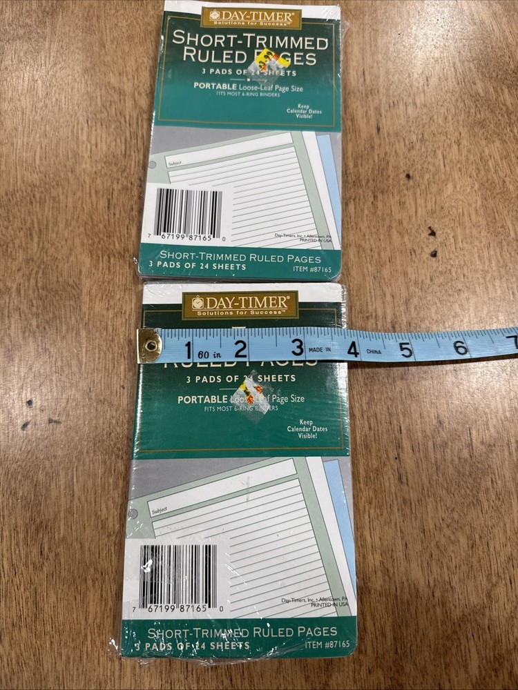x2 Day-Timer #87165 Refill NOTES PAGES New Sealed