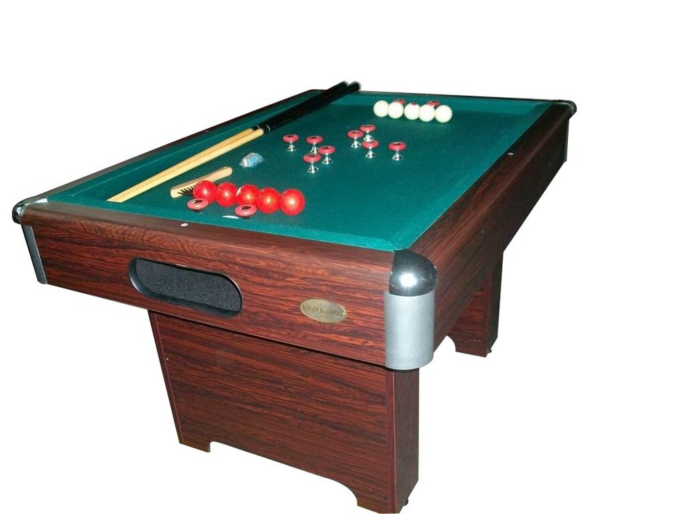 SLATE RECTANGULAR BUMPER POOL GAME TABLE in WALNUT by BERNER BILLIARDS~BRAND NEW