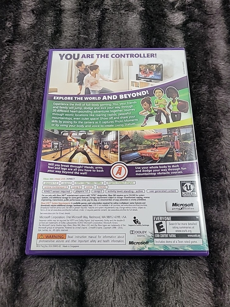 Xbox 360 Kinect Sensor 1414 With Kinect Adventures Game CIB