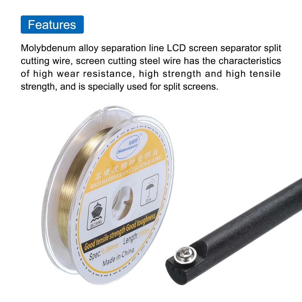 100m Molybdenum Screen Cutting Wire Line with Handle LCD Separate 0.06mm