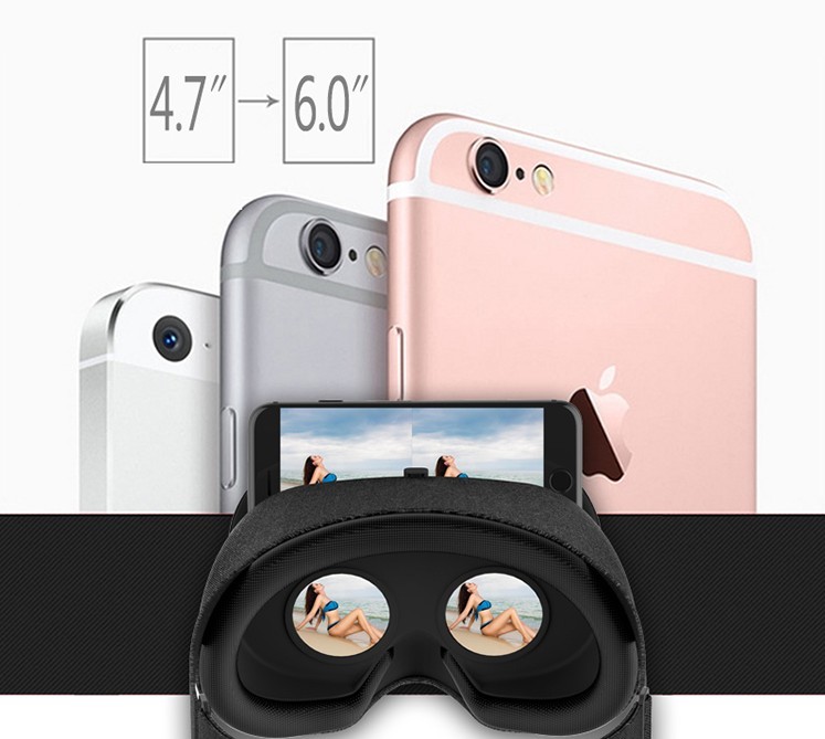 3D VR Headset Virtual Reality Glasses, Bluetooth Remote in Grey or Black
