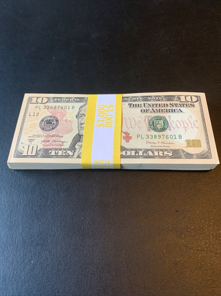 25 ($10 Bills) Sequential Uncirculated - Twenty-five (Ten Dollar Bills) – 2017