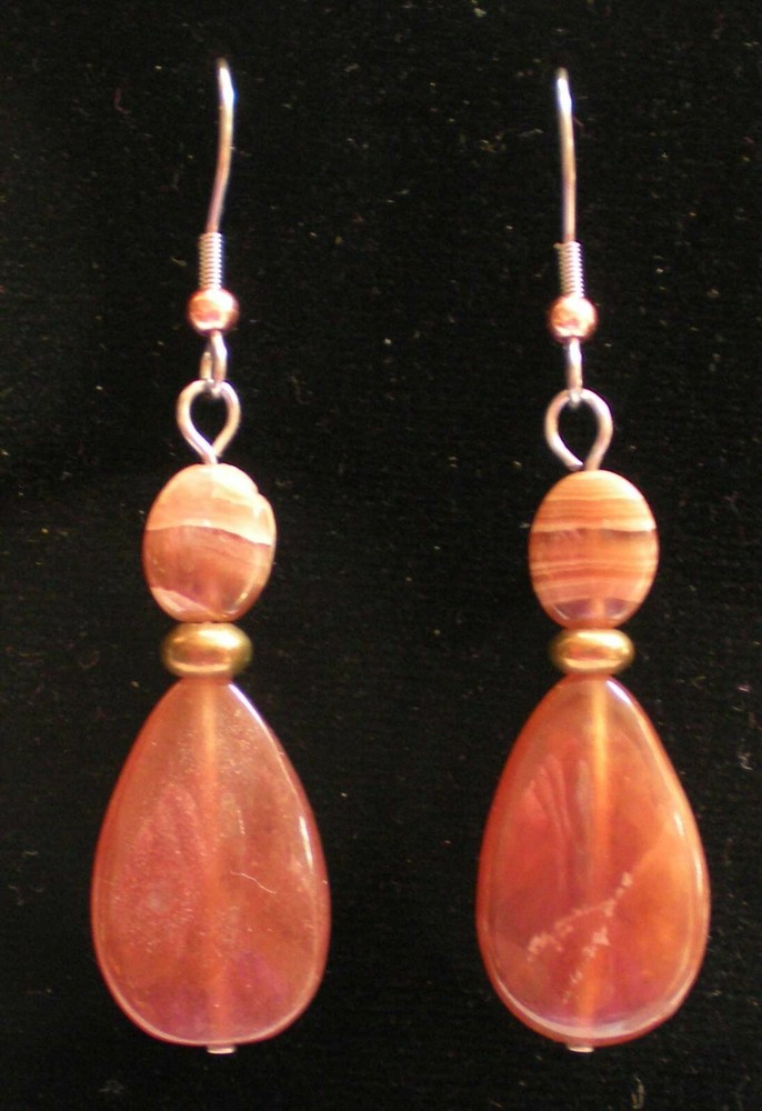 Agate Drop Earrings - Balance, Grounding, Healing e123