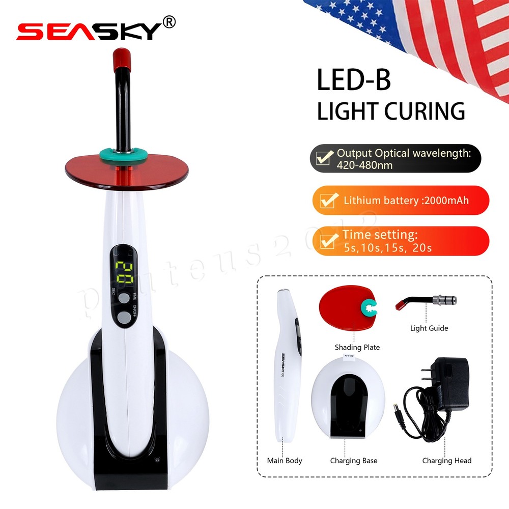 3pcs Dental Wireless Curing Light Lamp LED-B 5 Second Curing 1500mW/cm²