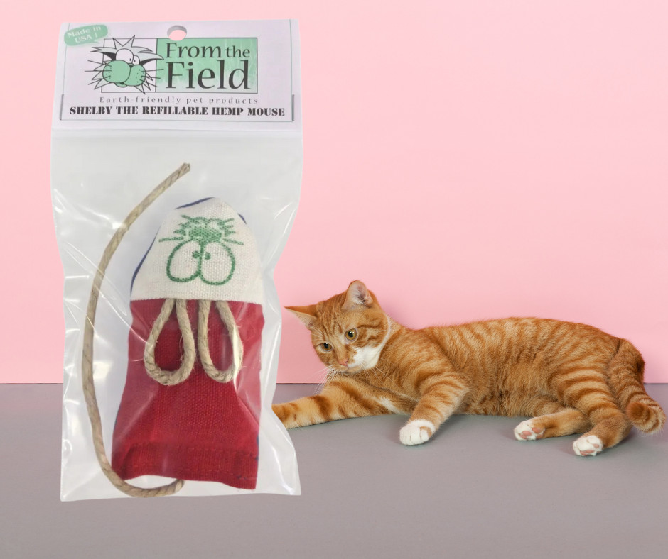 Shelby the Refillable Hemp Mouse Cat Toy for Cats