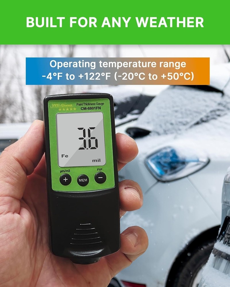 Coating Thickness Meter for Auto Inspection with Fe/NFe Detection & Calibration
