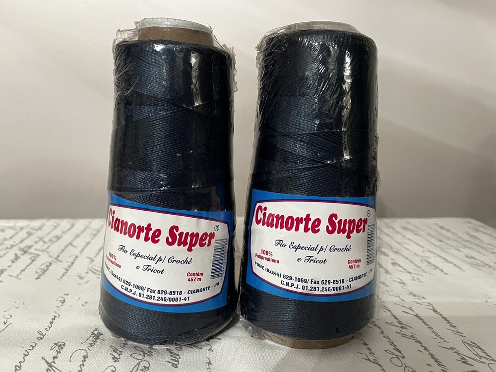 Cianorte Super Crochet Thread -  457m per cone - 2 Cones - Navy Blue
