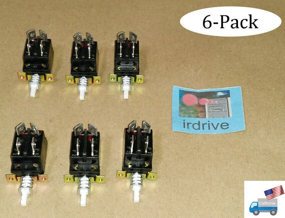 6-Pack: NEW Replacement AT Power Supply Push Button Switch, 4-Pin PC Case On/Off