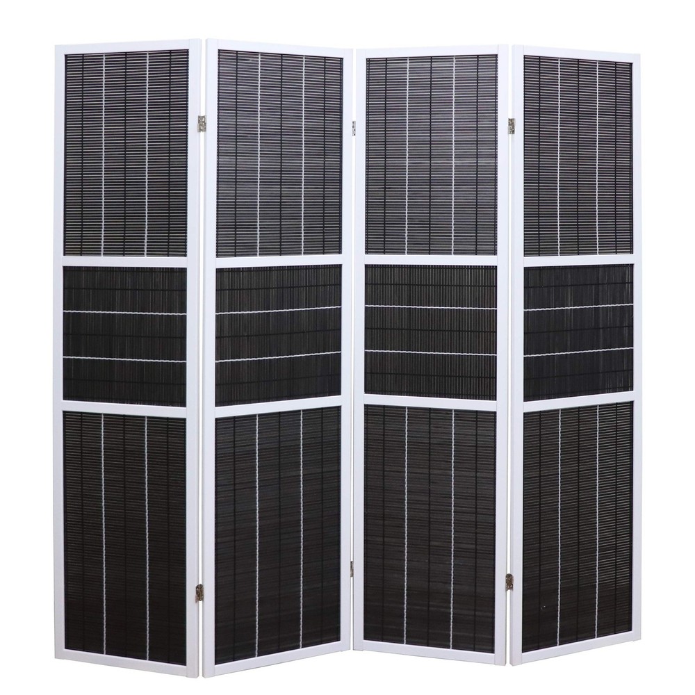 4 Panel 6ft Tall Modern Style Standing Wall Partition Room Divider Panel Indo...