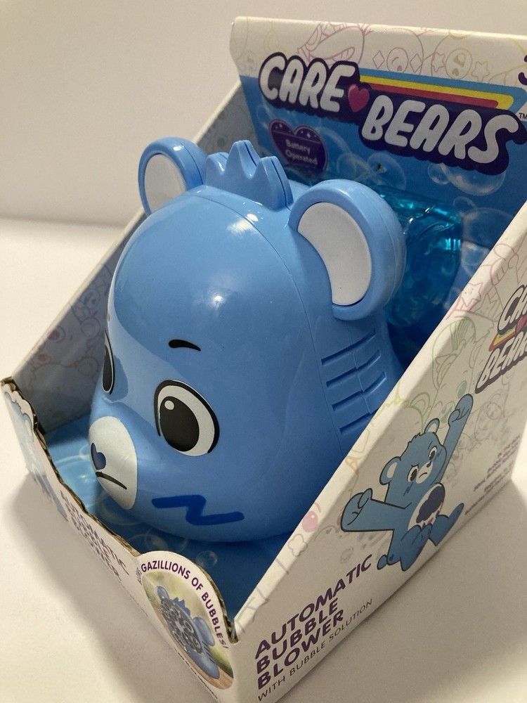 Care Bears (blue) Automatic Bubble Blower w/ Solution + 3 AA Batteries New
