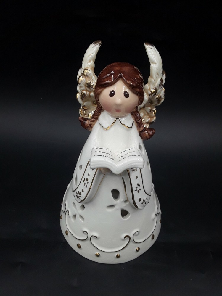 Caroling Angel Tea Lite Holder Ceramic