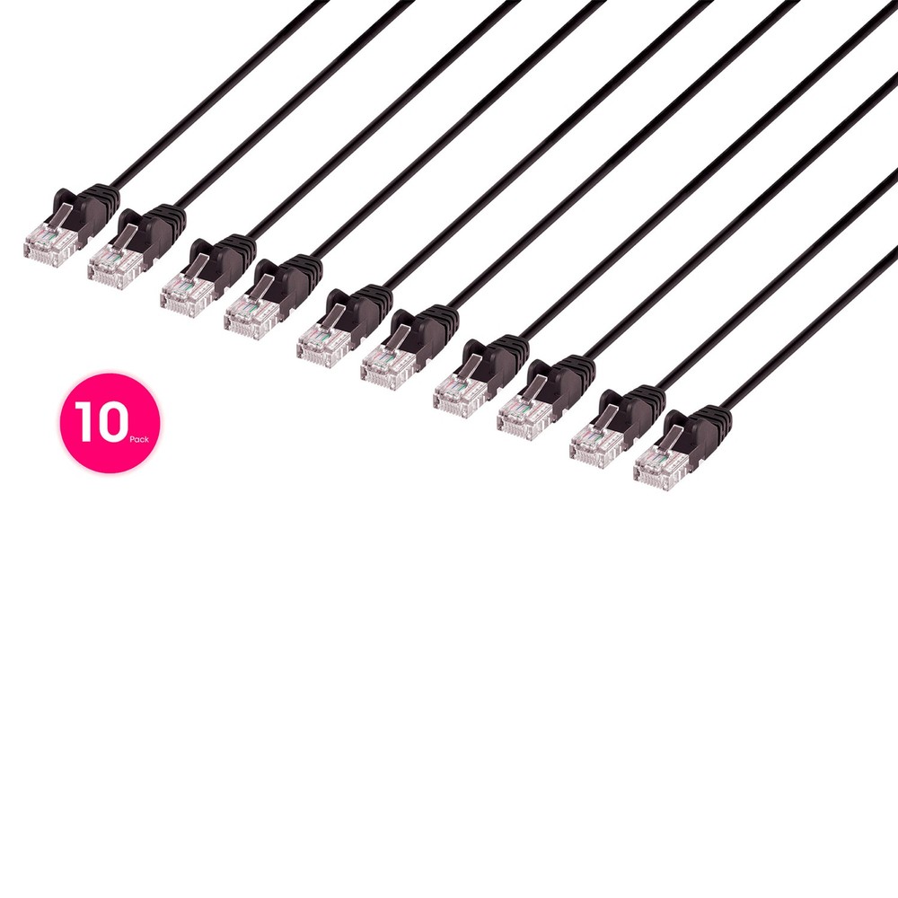 CAT-6 U/UTP Slim Network Patch Cable 20 ft 10 Pack
