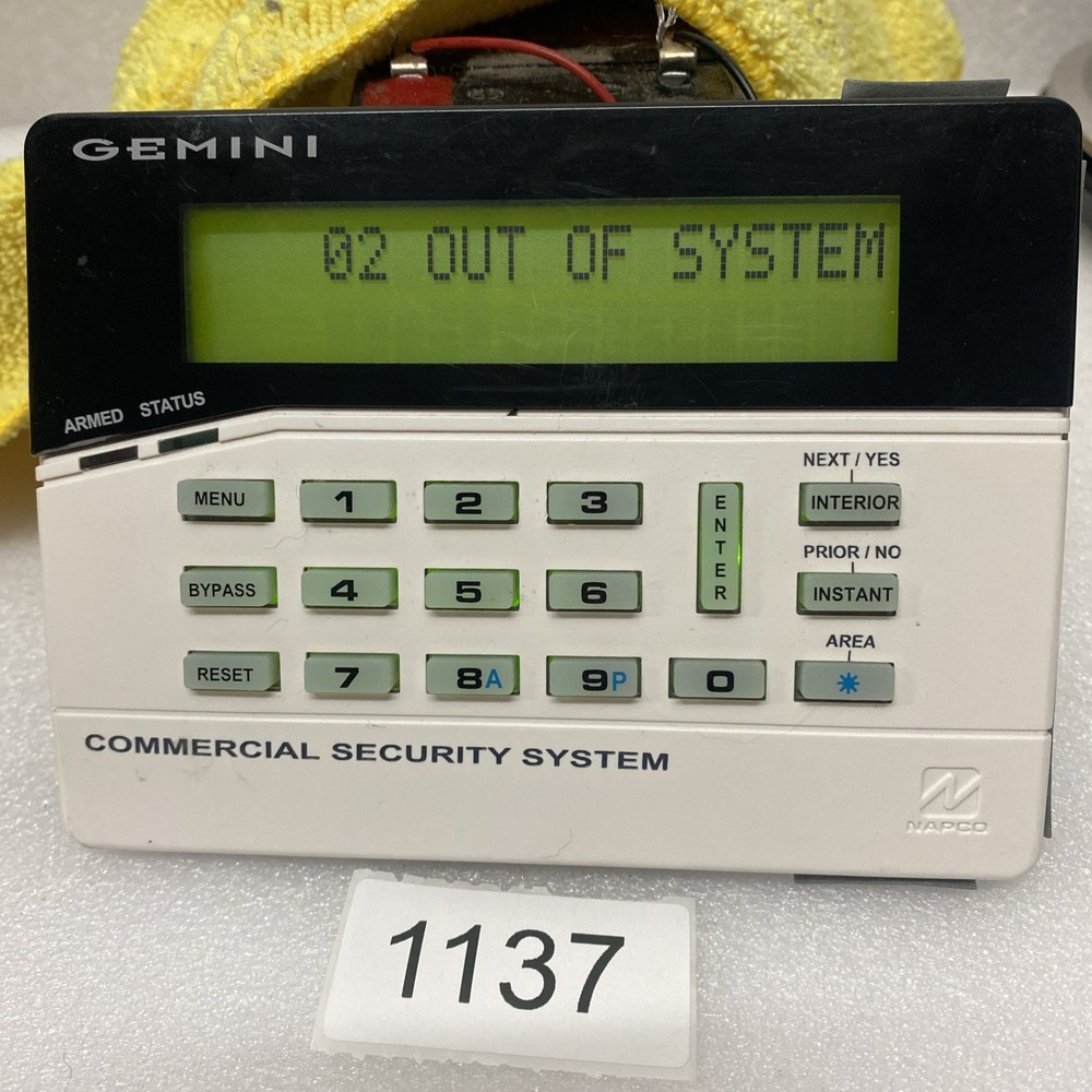 Napco Gemini GEMC-BK1 Security System Keypad Alarm Panel Control