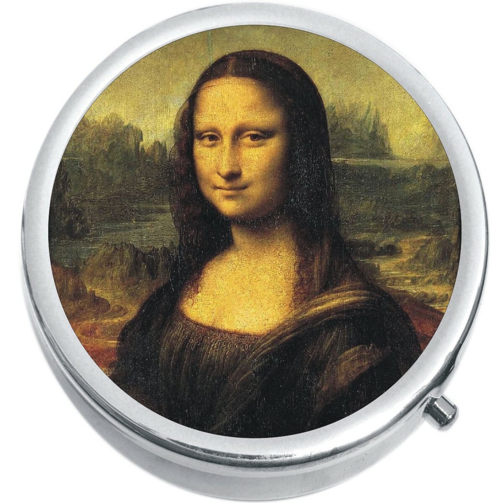 Mona Lisa  Medicine Vitamin Compact Pill Box