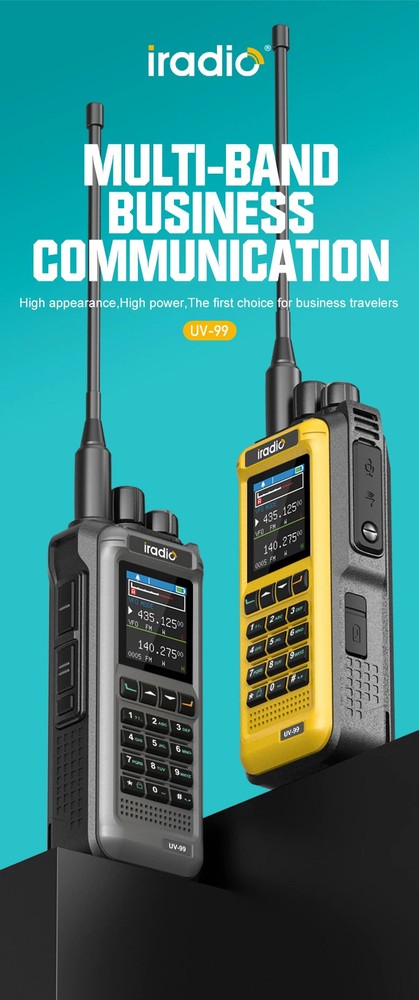 UV99 Protable Transceiver Green 20W Long Range Waterproof Type C AM FM Intercom