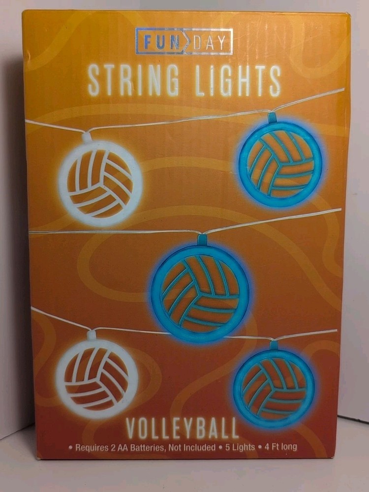 Fun Day Volleyball String Lights 5 Lights 4ft