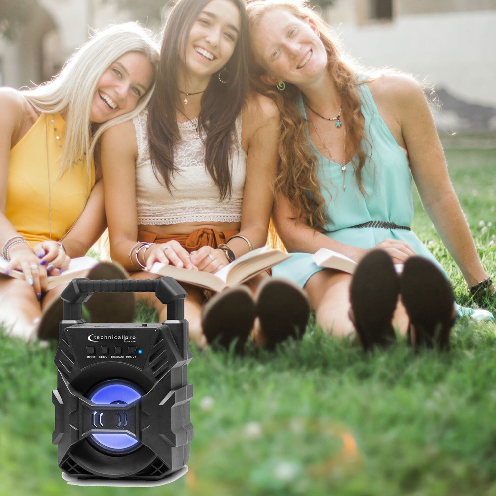 Portable Rechargeable Compact Bluetooth Speaker with LED's USB/FM/TF