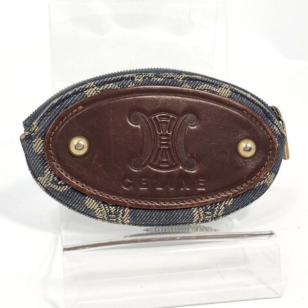 Celine Denim Triomphe Coin Case
