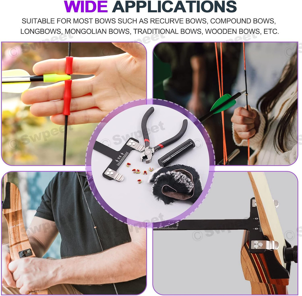 17Pcs Archery Bow String Tools Kit, Archery Nocking Buckle Plier, Bowstring Nock