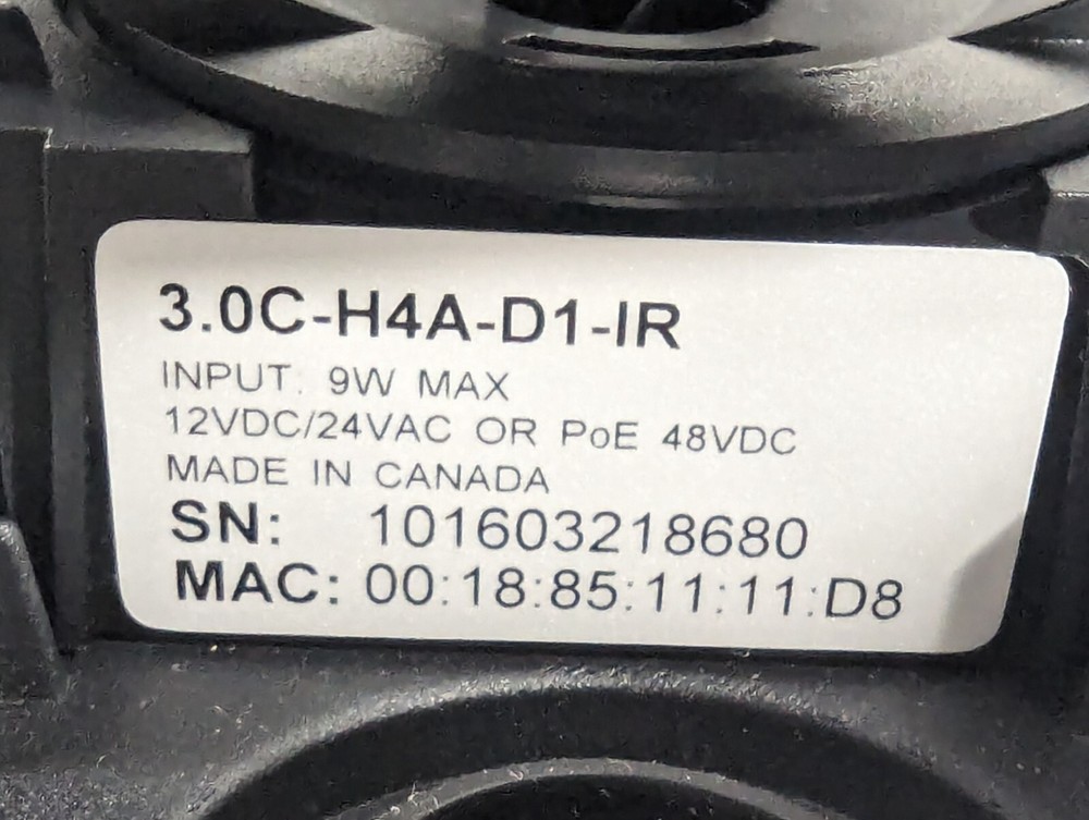 Avigilon 3 Megapixel 3.0C-H4A-D1-IR Flat Mount Indoor Network Dome Camera