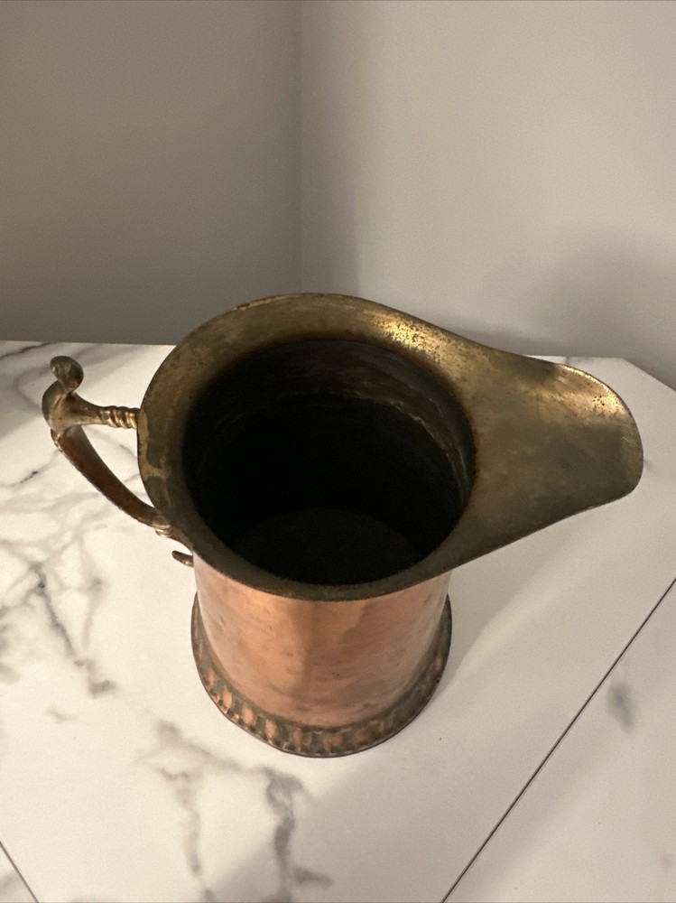 Vintage Copper And Brass Pitcher