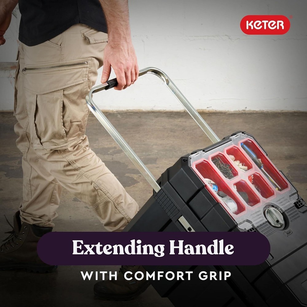 Resin Rolling Tool Box Organizer Storage Chest w/Locking System Removable Bins